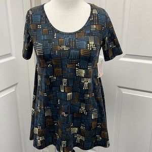 LuLaRoe New Black Multicolor Geometric Perfect T Shirt NWT